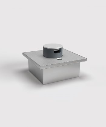 Bodensteckdose 2003Q Deckel geschlossen mit Tubus für Kabelauslass