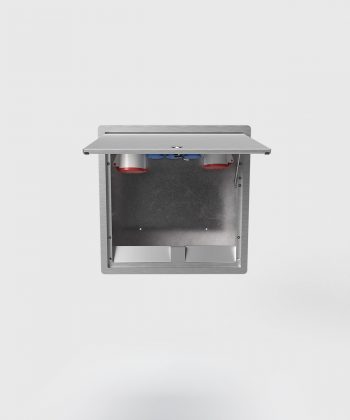 Wandverteiler 5523A verschließbar Deckel-Tür offen mit CEE und Schuko Ansicht frontal