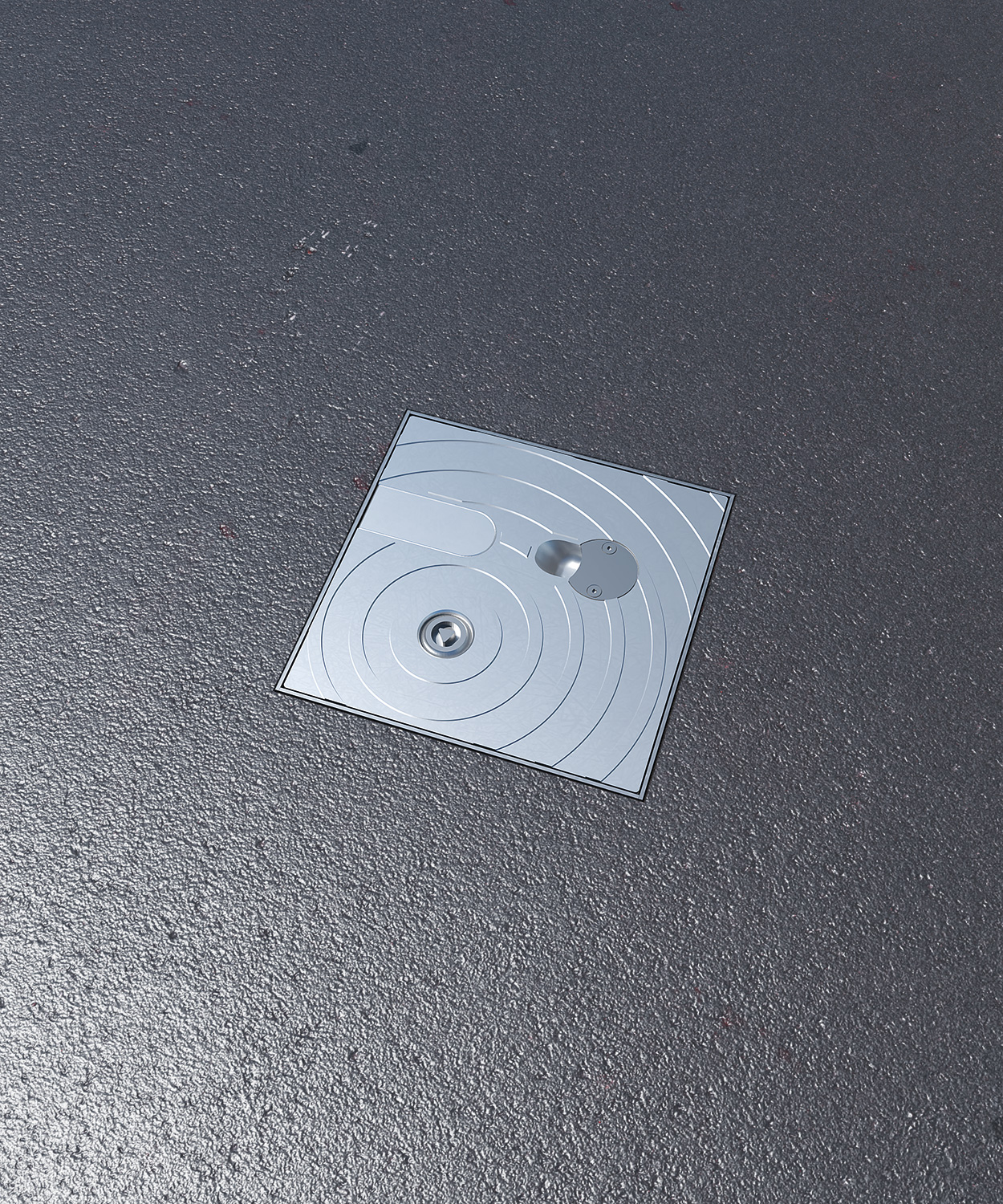 Bodentank 6710 im Boden eingebaut Deckel geschlossen