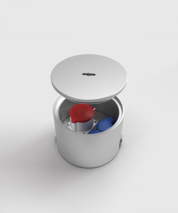 Bodensteckdose 7012A Aussenbereich Deckel oben CEE und Schuko Bild 2