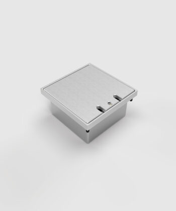 Bodensteckdose 8302A aus Aluminium Deckel geschlossen