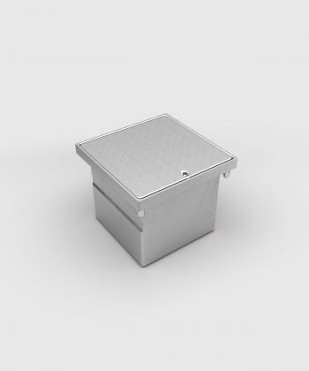 CEE-Bodensteckdose 8310A ausgebaut Deckel geschlossen