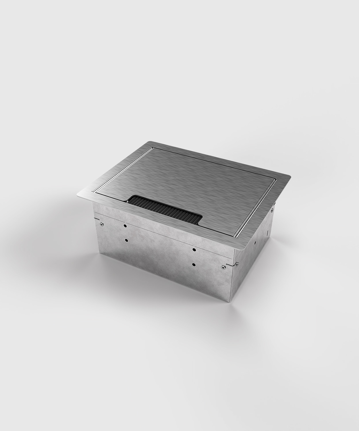 Hohlbodentank 8504E Deckel geschlossen mit Kabelauslass Bürste