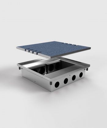 Bodentank 8808T 8 Steckplätze ausgebaut Deckel angehoben mit Bodenbelag