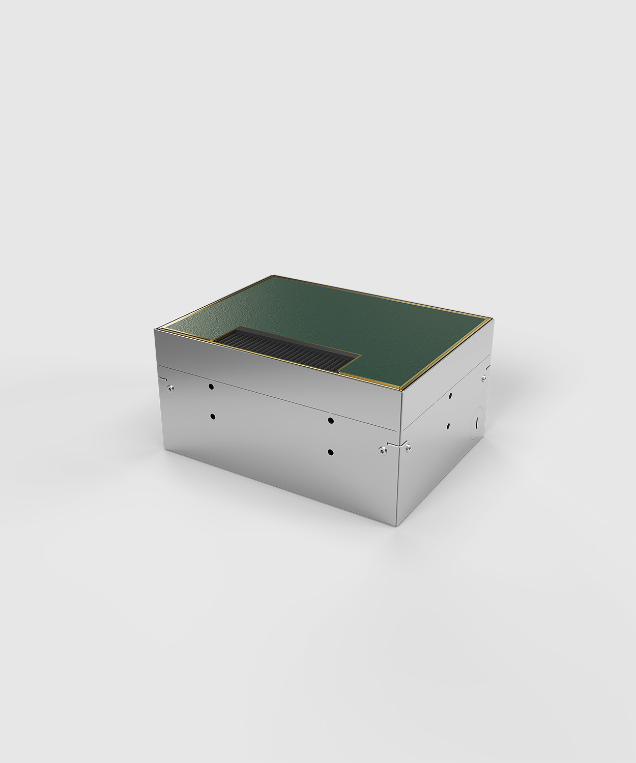 Bodensteckdose 8904MB Deckel und Rahmen aus Messing Deckel geschlossen mit Bodenbelag