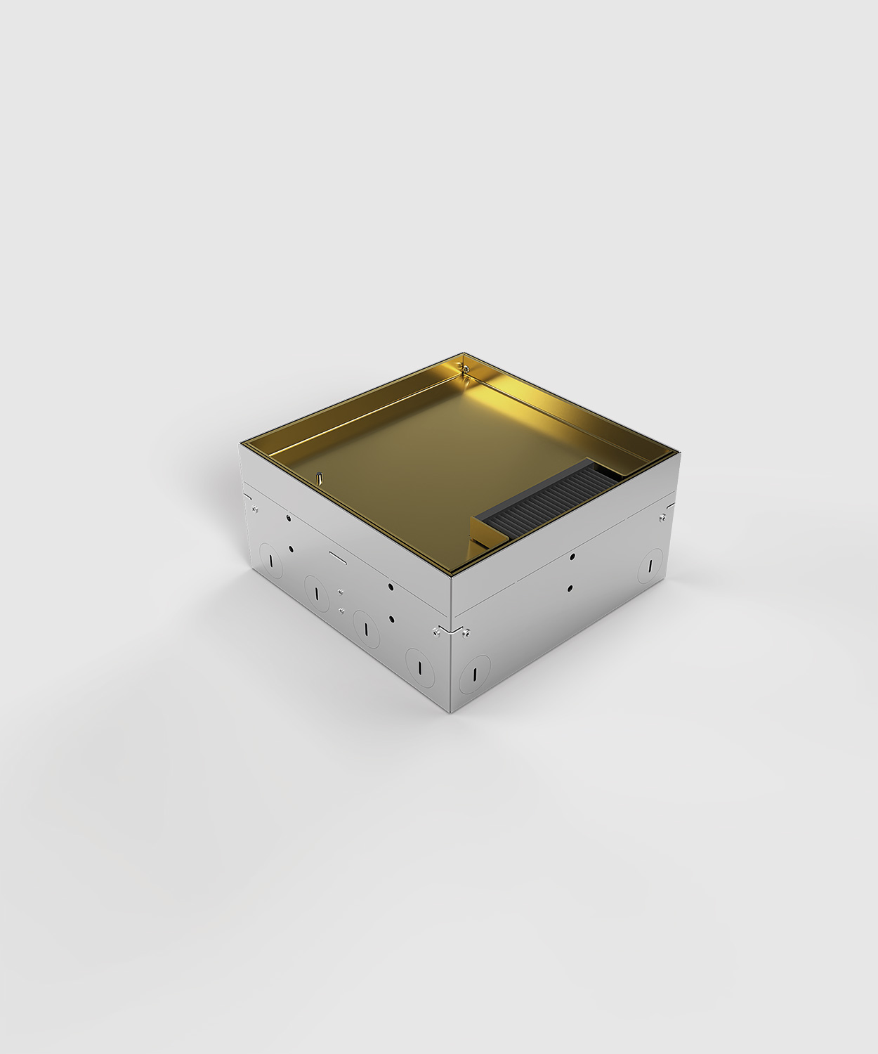 Bodentank 8908MB Deckel und Rahmen aus Messing Deckel geschlossen mit Bürstenauslass