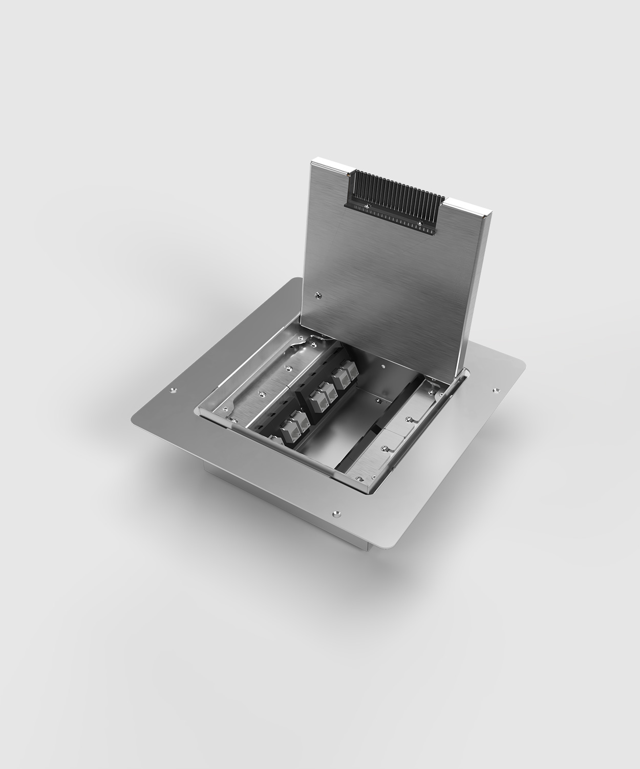 9008BB-1-0 Bodentank für Unterflursystem Deckel offen mit Bürstenauslass