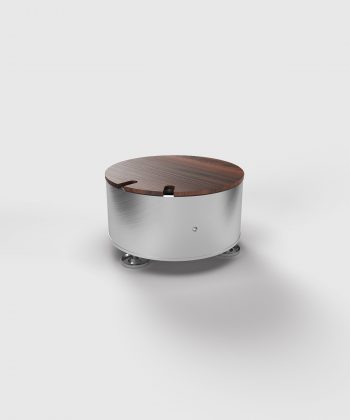 Bodensteckdose 9902B rund Deckel geschlossen mit Bodenbelag