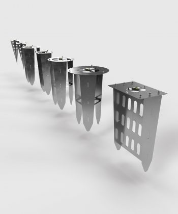 Alle Bodenanker für diverse Energiesäulen im Bild