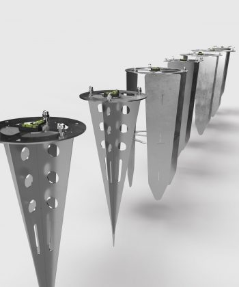 Alle Bodenanker für diverse Energiesäulen im Bild