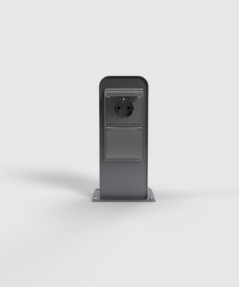 Steckdosensäule ES102 Bestückung Schuko Efapel Farbe DB703 Ansicht frontal