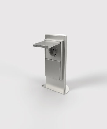 Energiesäule Gartensäule ES301 mit 2 Steckdosen-Steckplätzen IP44 Klappe offen