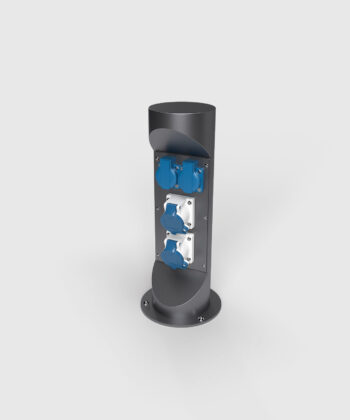 Energiesäule Energiepoller ES321-1 mit 2 Schukos und 2 CEE-Steckdosen Farbe DB703