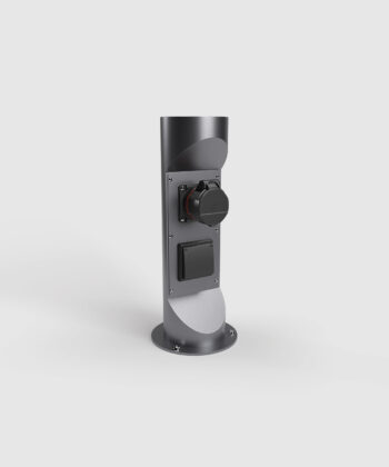 Energiesäule Energiepoller ES321-4 mit einer Schuko und einer CEE-Steckdose Farbe DB703