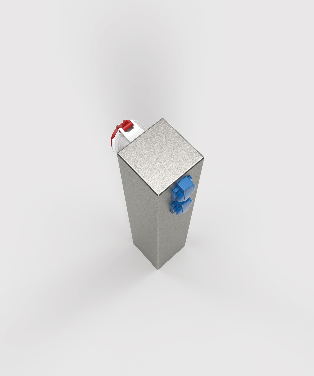 Stromsäule ES882-H650 in Farbe DB701 mit 1 x CEE32 und 2 x Schuko Ansicht von oben