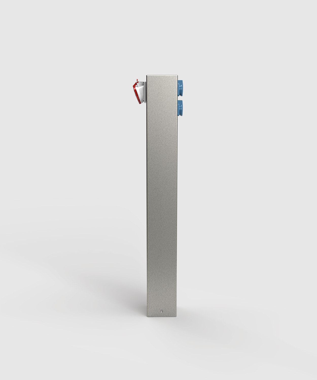 Energiesäule ES882-H1000 in Farbe DB701 mit 1 x CEE16 und 2 x Schuko Steckdosen Ansicht seitlich