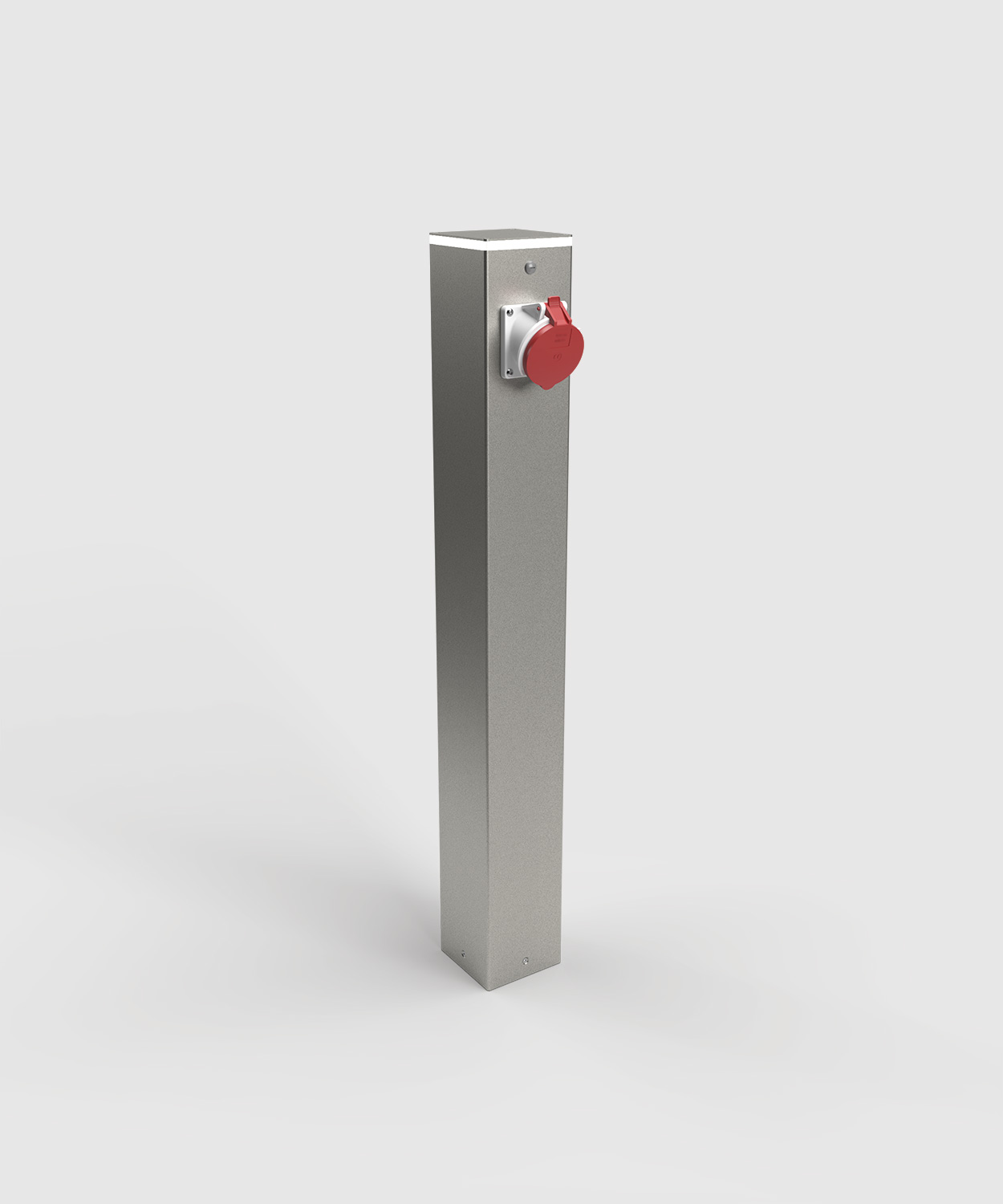 Energiesäule ES882L-H1000 mit 1 x CEE32 und 2 x Schuko Steckdosen und mit LED-Beleuchtung und Dämmerungssensor