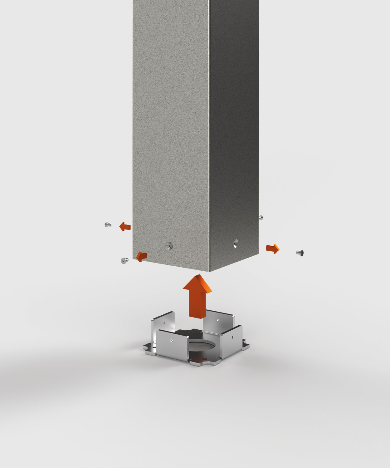 Stromsäule ES882 in DB701 Bodenbefestigung zerlegt