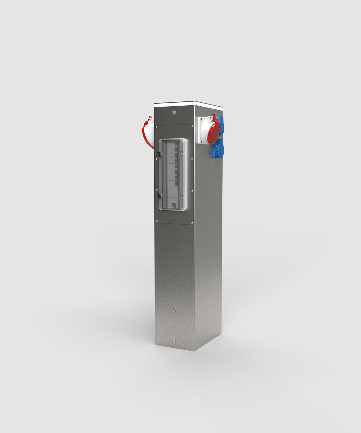 Energiesäule ES884L-H800 mit 2 x CEE und 4 x Schuko und Absicherung und mit Beleuchtung