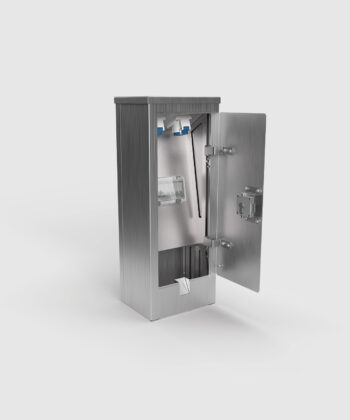 Campingsäule EST12 aus Edelstahl Tür offen