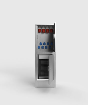 Energiesäule EST25 mit zwei Türen geöffnet