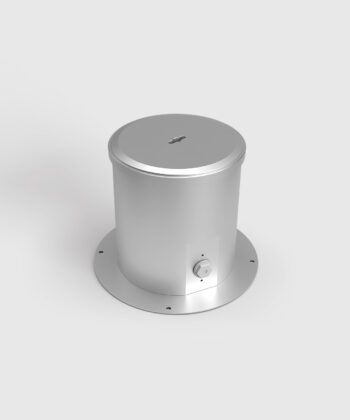 Senkverteiler SV301 mit rundem Rahmen Deckel und Geräte eingefahren